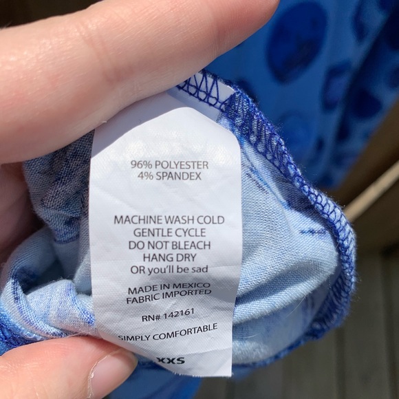 Lularoe Nicole Dotted Blue Midi Dress XXS - Picture 5 of 7